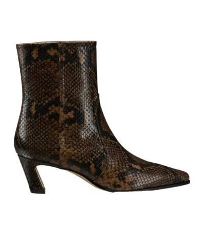 Stuart Weitzman 50mm Stassi Snakeskin-effect Boots In Brown