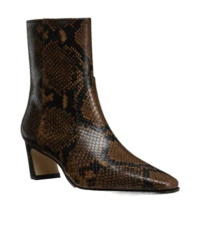 Stuart Weitzman 50mm Stassi Snakeskin-effect Boots In Brown