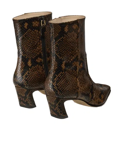Stuart Weitzman 50mm Stassi Snakeskin-effect Boots In Brown
