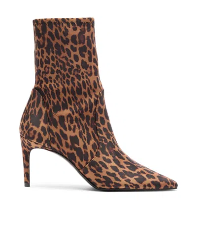 Stuart Weitzman 100mm Stuart Power Leopard-print Boots In Brown