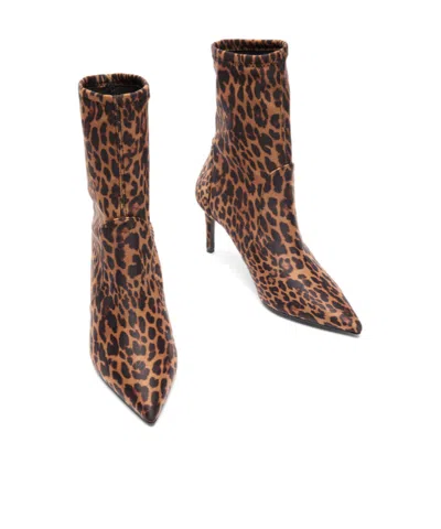 Stuart Weitzman 100mm Stuart Power Leopard-print Boots In Brown