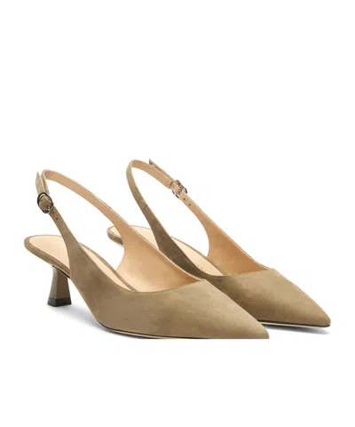 Stuart Weitzman 50mm Stuart Sculpt Slingback Pumps In Brown