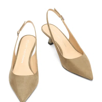 Stuart Weitzman 50mm Stuart Sculpt Slingback Pumps In Brown