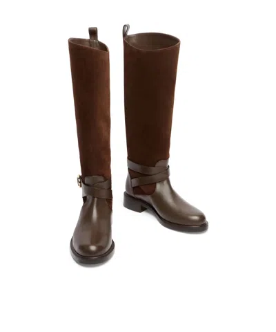 Stuart Weitzman Benni Riding Boots In Brown