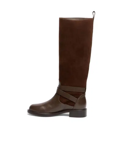 Stuart Weitzman Benni Riding Boots In Brown