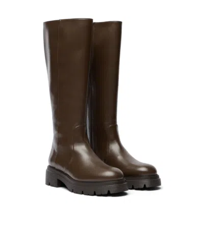 Stuart Weitzman Hudson Lite Zip Boot In Brown