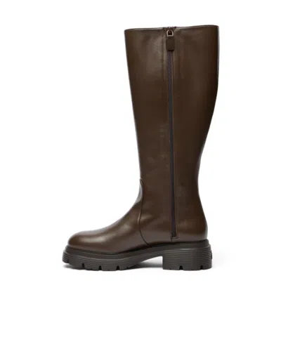 Stuart Weitzman Hudson Lite Zip Boot In Brown
