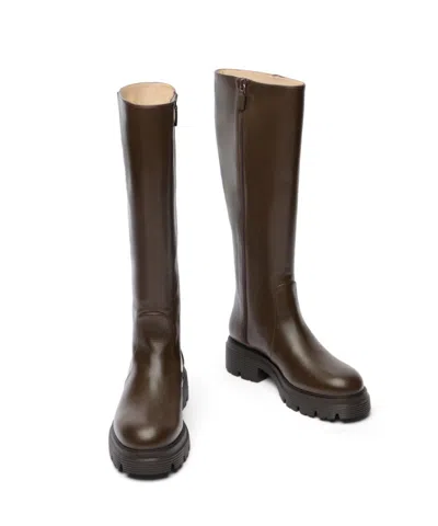 Stuart Weitzman Hudson Lite Zip Boot In Brown