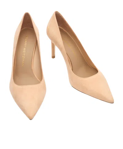 Stuart Weitzman Suede Stuart Power Pumps 85 In Brown