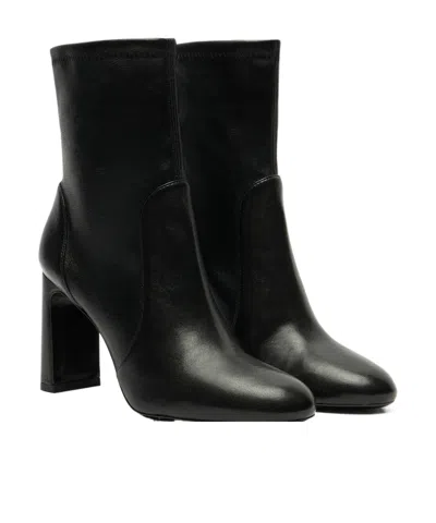 Stuart Weitzman Pointed-toe Ankle Boots In Black