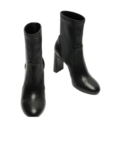 Stuart Weitzman Pointed-toe Ankle Boots In Black