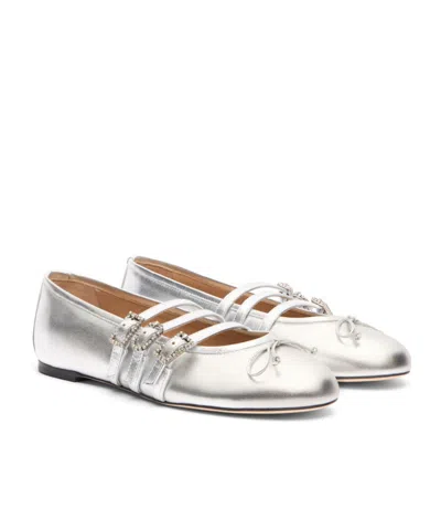 Stuart Weitzman Celeste Ballet Flats In White