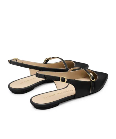 Stuart Weitzman Emilia Patent Mary Jane Slingback Ballerina Flats In Black