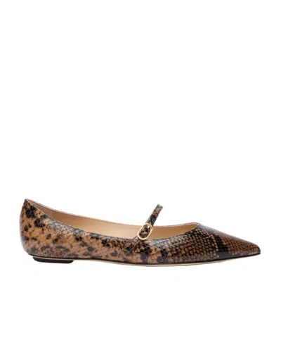 Stuart Weitzman Emilia Mary Jane Flat In Brown