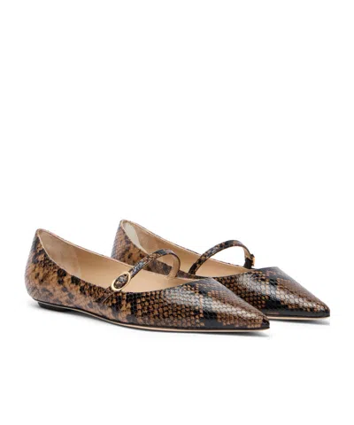 Stuart Weitzman Emilia Mary Jane Flat In Brown