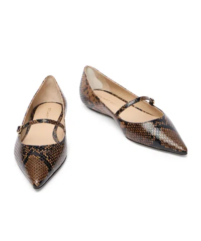 Stuart Weitzman Emilia Mary Jane Flat In Brown