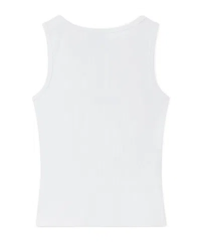 Casablanca Ribbed Tank Top In White