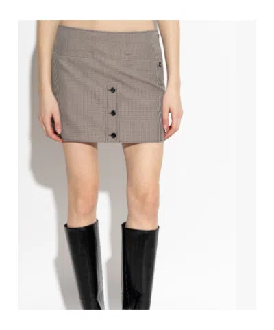 Courrèges Houndstooth Pattern Short Skirt In Gray