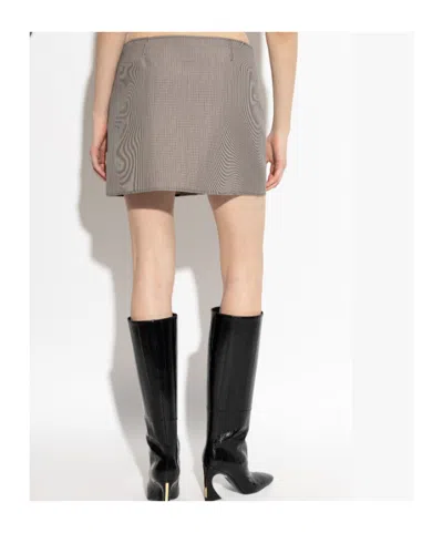 Courrèges Houndstooth Pattern Short Skirt In Gray