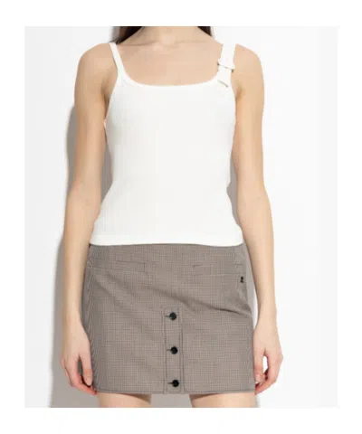 Courrèges Ribbed Sleeveless Vest In White