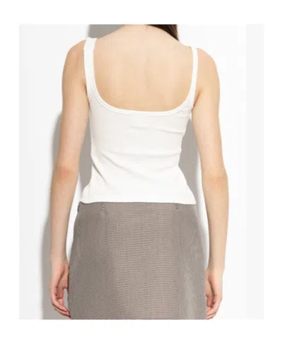 Courrèges Ribbed Sleeveless Vest In White