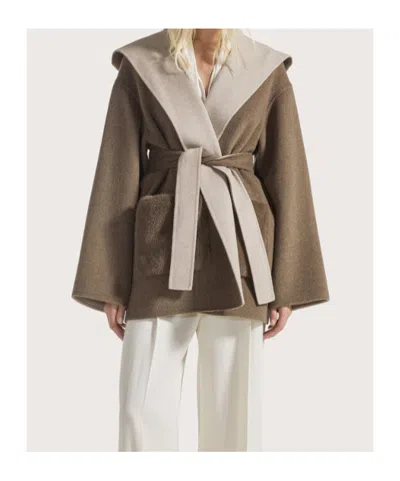 Seventy Hooded Belted Coat In Green