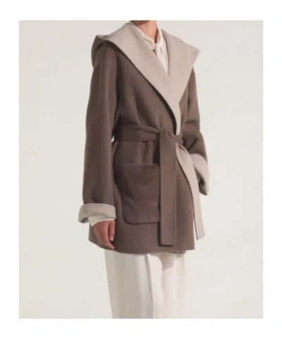 Seventy Hooded Belted Coat In Green