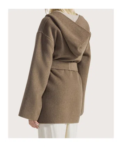 Seventy Hooded Belted Coat In Green