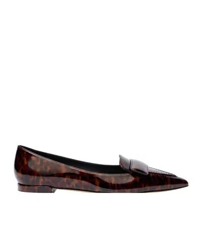 Stuart Weitzman Sovinnie Pointed Flat Pump In Brown