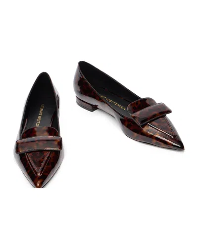 Stuart Weitzman Sovinnie Pointed Flat Pump In Brown