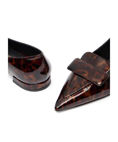 Stuart Weitzman Sovinnie Pointed Flat Pump In Brown