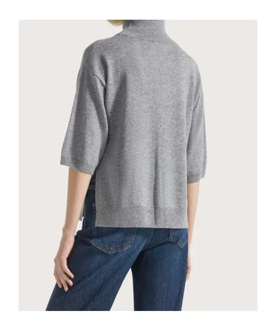 Seventy High-neck Short-sleeve Top In Gray