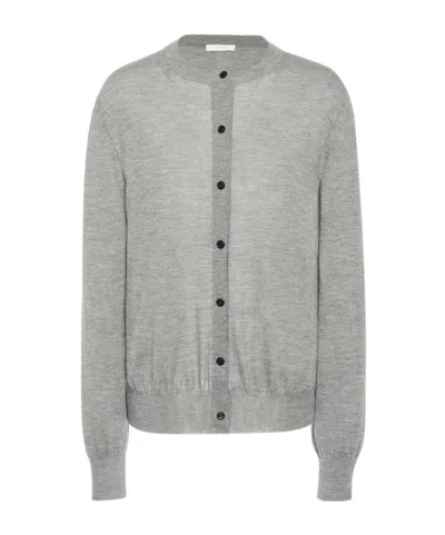 The Row Battersea Cashmere Cardigan In Gray
