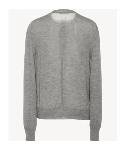 The Row Battersea Cashmere Cardigan In Gray