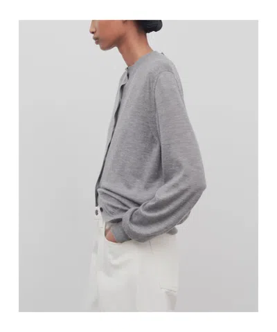 The Row Battersea Cashmere Cardigan In Gray