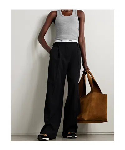 Agolde Ribbed Stretch Vest In Gray