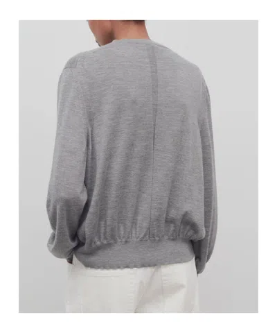 The Row Battersea Cashmere Cardigan In Gray