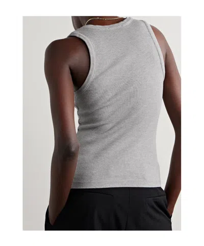 Agolde Ribbed Stretch Vest In Gray