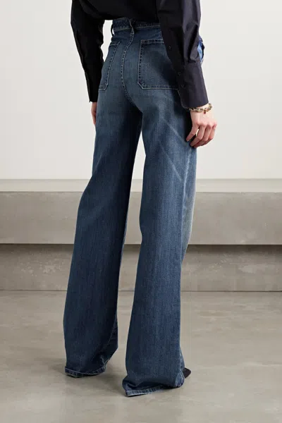 Nili Lotan Wide-leg Denim Trousers In Blue