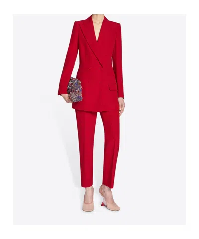 Dries Van Noten Long-sleeved Suit Jacket In Red