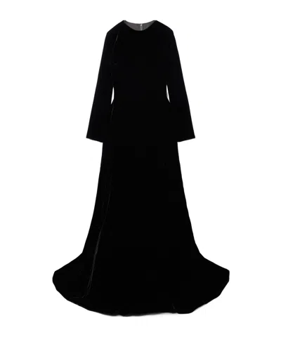 Dolce & Gabbana Velvet Maxi Dress In Black