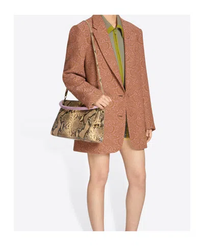 Dries Van Noten Large Leather Bag In Brown