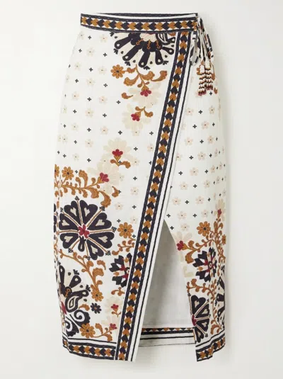 Farm Rio Slit Skirt In Multi