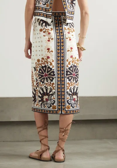 Farm Rio Slit Skirt In Multi