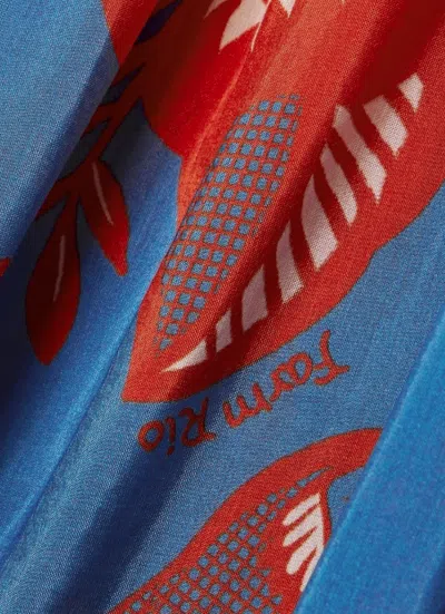 Farm Rio Suspender Dress In Blue