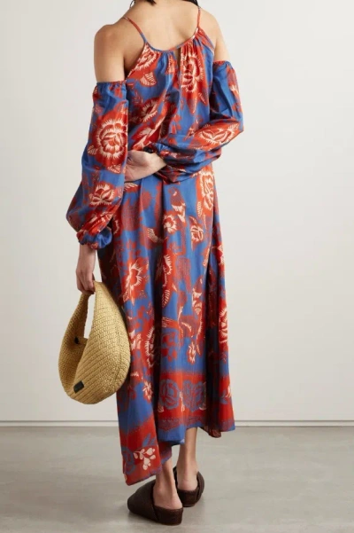 Farm Rio Suspender Dress In Blue