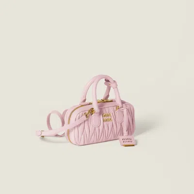 Miu Miu Arcadie Matelassé Tote Bag In Pink