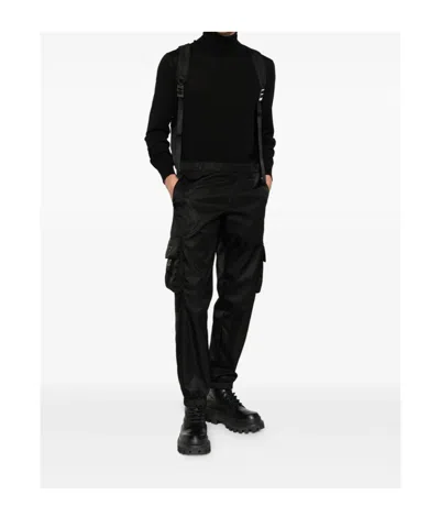 Prada Logo-plaque Trousers In Black