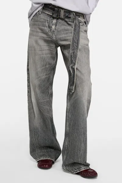 Acne Studios Belted Trousers In Gray