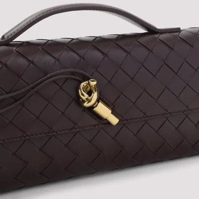 Bottega Veneta Women Leather Andiamo Clutch With Intrecciato Motif In Black